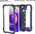 iPhone 12/iPhone 12 Pro Case 6.1" - Heavy-Duty Rugged Cover with Ring Stand + 2 Glass Screen & Camera Lens Protectors.