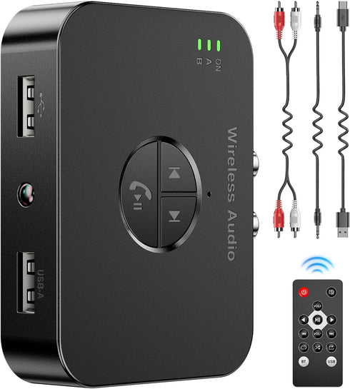 Rylithon Bluetooth 6.0 Receiver,for Home Stereo AUX Adapter,for Old Wired Speakers/USB Flash Home