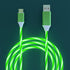Micro USB Cable Android Charger, 6.6FT LED Light Up Glowing Fast Charging Cord for Android Devices, Green