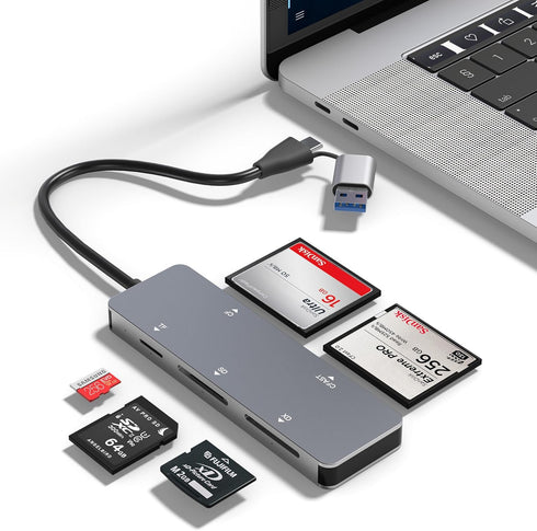 Rytaki CFast Card Reader, 5-in-1 USB C/A Card Reader for Computer & Camera