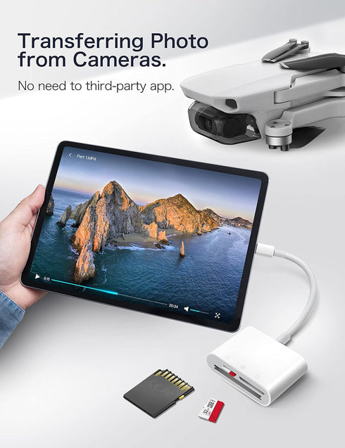 USB C SD Card Reader for iPhone 15/iPad/Mac, ChiaoPio USB C to SD CF Adapter with Compact Flash/CF/SD/MicroSD Slots
