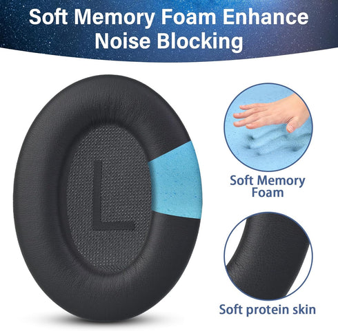 Replacement Ear Pads for Bose QuietComfort 45 (QC45) / QuietComfort SE (QC SE) / Wireless Over-Ear Headphones, Black