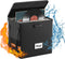 Fireproof Vinyl Record Storage Box - Black Water Resistant Organizer Holds 55 Single Albums, Collapsible Carrying Case