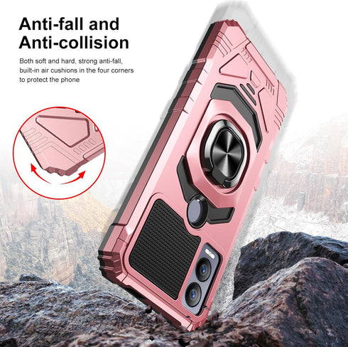 Ailiber Magic 5G Case for Cricket, AT&T Propel 5G with Screen Protector, Heavy Duty Shockproof Cover - Rose Gold