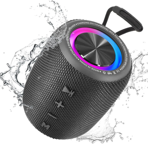 Portable Bluetooth Speaker, BT5.3 Wireless 20W Bass Diaphragms, IPX6 Waterproof, 16H Playtime, Supports FM Mode