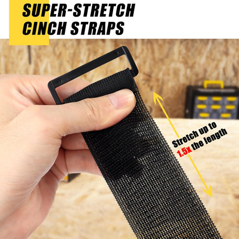 LuBanSir Cinch Straps, 1" x 9" (10 Pack) - Elastic Hook and Loop Fastening Cable Strap for Organization and Storage