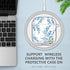 Protective Clear Floral Case Cover with Cleaner Kit, Shockproof Women Girls Keychain for Apple Airpods 2/1 Charging Case