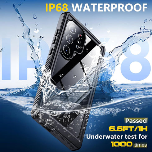 2024 Samsung Galaxy S24 Ultra Case, Waterproof with Built-in Camera & Screen Protector, Military Grade Shockproof