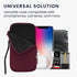 kwmobile Neoprene Phone Pouch Size XL - 6.7/6.8" Universal Cell Sleeve Mobile Bag with Zipper and Wrist Strap (Berry)