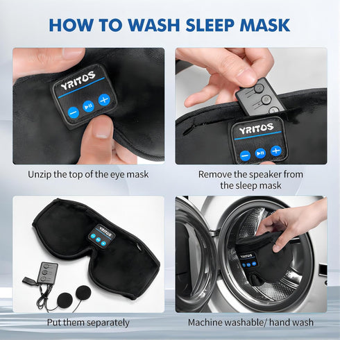 Sleep Headphones, Comfortable Washable Headphones for Side Sleepers with Adjustable Ultra Thin Stereo Speakers