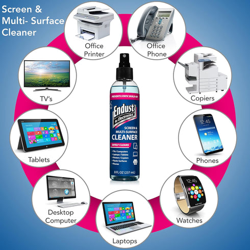 Endust for Electronics, Anti-Static Screen & Multi-Surface Cleaner, 8 Fl oz