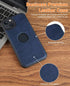 PULUZ iPhone 15 Case - Slim, Lightweight Leather Texture Stitching for All-Round Protection (Blue)