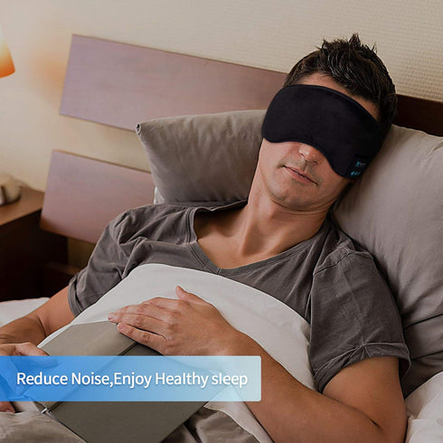 Voerou Sleep Headphones, 5.2 Bluetooth Sleep Mask with Music and Ultra Thin Speakers for Sleeping, Air Travel,