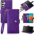 Antsturdy Galaxy S24 Wallet Case, RFID Blocking PU Leather Flip Cover with Card Holder, Zipper Slots, Purple for Men