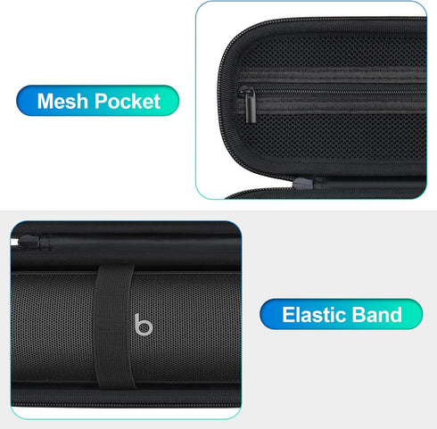 BOVKE Carrying Case for Beats Pill Wireless Bluetooth Speaker, Portable Speaker Holder Bag with Extra Mesh Pocket for