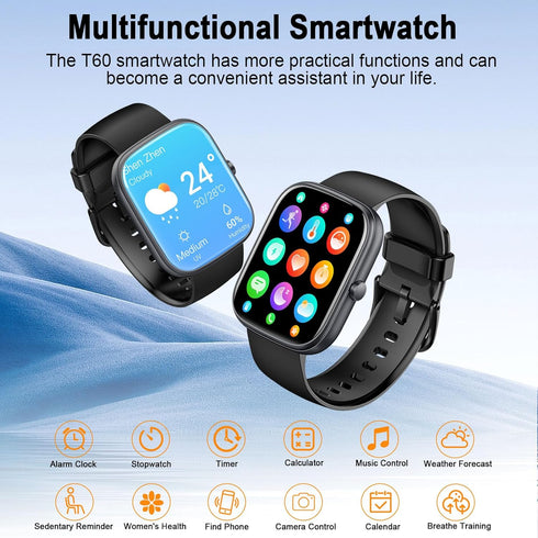 Smart Watch for Men Women, 2024 HD 1.91" Smartwatch Fitness Activity Tracker, 110+ Sports, IP68 Waterproof, Heart Rate