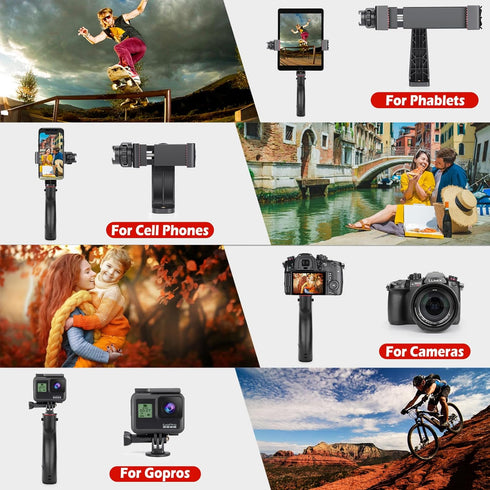 Zeadio Smartphone Stabilizer, Vlogging Hand Grip Video Holder Rig with Clamp Mount for iPhone and Android Phones
