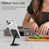 HZZADZXW 360 17 16 Metal Cell Phone Stand for Desk, Multi-Angel Adjustable Rotation Desktop Phone Holder and Foldable