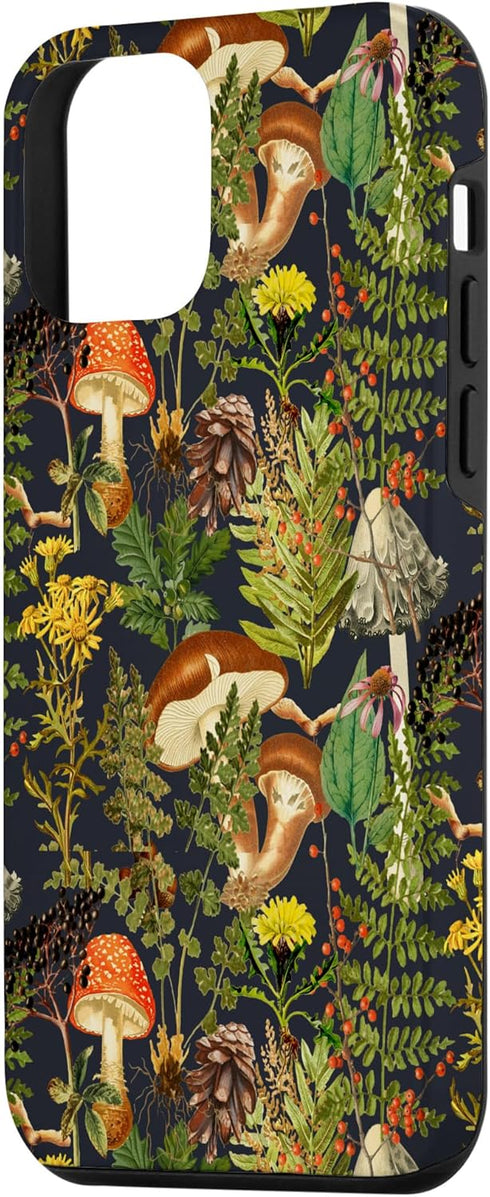 iPhone 12 mini Case - Mushroom Woodland Scene with Elderberries Fungi Nature Shrooms