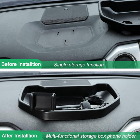 LLKUANG 2014-2021 360 Black ABS Car Center Console Dash Table Storage Tray Fit for Toyota Tundra Instrument Organizer