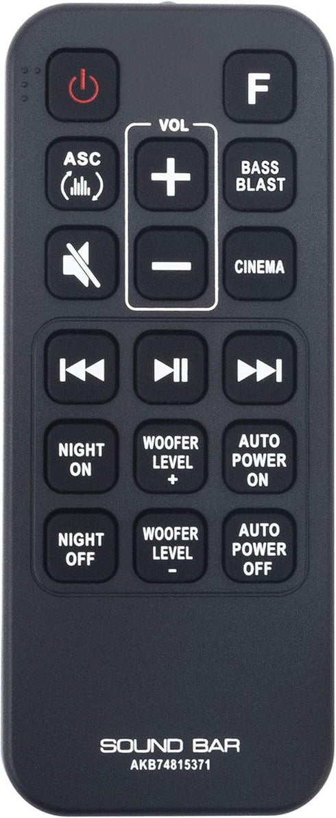 AKB74815371 Replaced Remote for LG Sound Bar, Compatible with SJ4 SK4D SJ4Y SJ3 SPJ4B-W SL3D SPH4B-W SLM3D