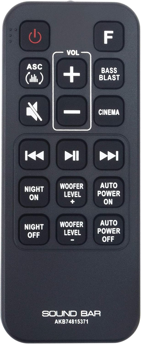 AKB74815371 Replaced Remote for LG Sound Bar, Compatible with SJ4 SK4D SJ4Y SJ3 SPJ4B-W SL3D SPH4B-W SLM3D