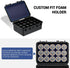 KIWIFOTOS IP67 15 LR20 D Cell Battery Organizer Case Waterproof Slots D Cell Alkaline Batteries Storage Holder