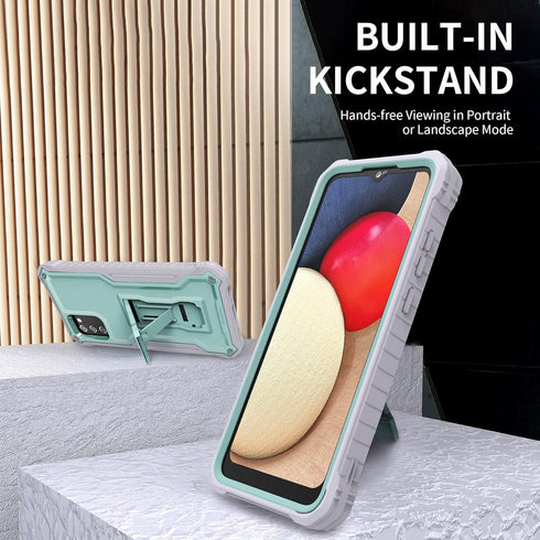 DUOPAL for Samsung Galaxy A02S Case - Military Grade Protection Dual Layer Shockproof Case with Tempered Glass