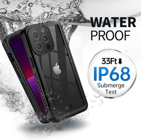 BEASTEK for Apple iPhone 13 Pro Max Waterproof Case, FSN Series, Full Body Protection Heavy Duty Shockproof Dustproof Cover with Built-in Screen Protector (iPhone 13 Pro Max) Clear