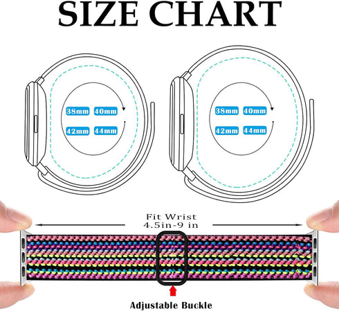 Stretchy Nylon Solo Loop Compatible with Apple Watch Band 40mm 41mm 38mm 42mm 44mm 45mm 46mm 49mm, Adjustable Elastic