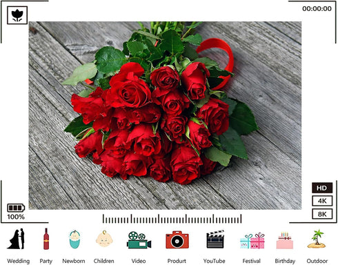 TryKid 10x6.5ft Romantic Red Rose Bouquet Backdrop Fresh Flower Gift Photography Background Valentine Day Wedding Party