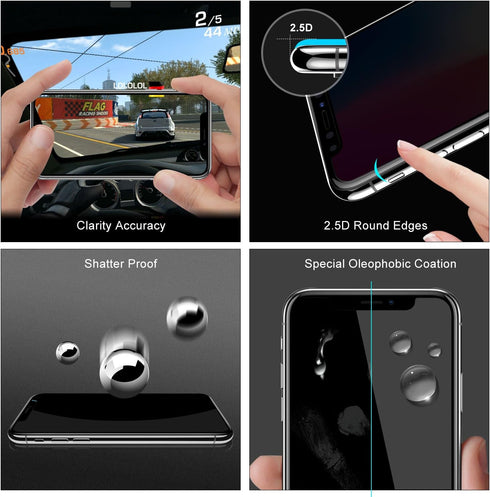 Mcgojo 2 Pack Privacy Screen Protector for iPhone 15 Pro Max 6.7" - Anti-Spy Tempered Glass, Touch Sensitive, Easy