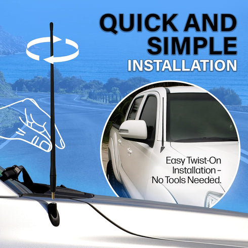 Votex 13 Inch - All-Terrain Flexible Rubber Antenna Accessories - Spring Steel Internal Core