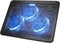 TECKNET Black Laptop Cooling Pad - Portable Slim USB Powered Stand with 3 Blue LED Fans, Fits 12-17 Inches