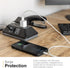 GE 6-Outlet Surge Protector, 6 Ft Braided Extension Cord Power Strip, Flat Plug, Adapter Spaced for Home, School, Office
