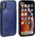 KIHUWEY Wallet Case for iPhone Xs/X, Premium Leather Kickstand Protective Cover (Blue)