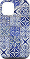 Blue and White Portuguese Tile Pattern Case for iPhone 12/12 Pro, Mediterranean Art Design