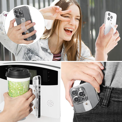 DOPENSPI 6PCS Phone Loop Finger Holder, Universal Silicone Phone Grip Strap Portable Finger Strap Phones Straps Grip