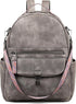 Backpack Backpack FADEON Leather Laptop Purse for Women, Designer Travel PU with Laptop Compartment for Work Grey