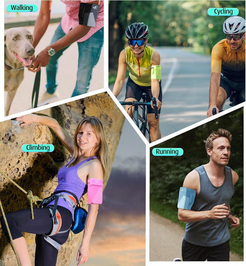HiRui Universal Sports Armband - Cell Phone Armband Sleeves for Exercise Workout, Compatible with iPhone and Samsung