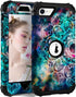 Hocase Heavy Duty Case for iPhone SE 2022/2020, Shockproof Protection Hard Plastic+Silicone Rubber Hybrid (4.7") -