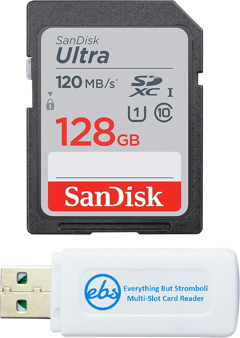 SanDisk 128GB SD Ultra Memory Card for Waterproof Camera Works with Olympus Tough TG-6, Plus (1) Card Reader