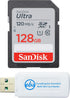 SanDisk 128GB SD Ultra Memory Card for Waterproof Camera Works with Olympus Tough TG-6, Plus (1) Card Reader