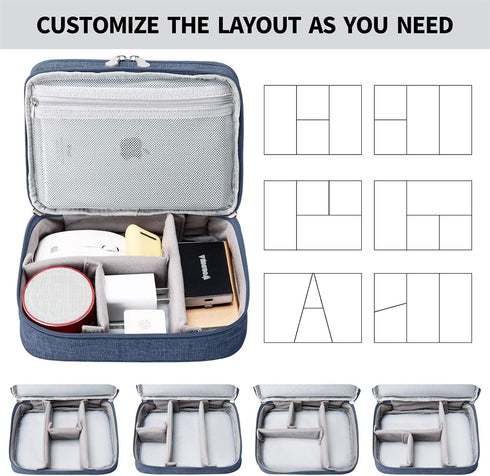 Lanola Travel Cable Organizer Bag, Electronic Accessories Case Portable Double Layer Cable Storage Bag