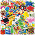 Dslalaly 51 PCS Reusable Cartoon Building Block Stickers - Waterproof Decals for Water