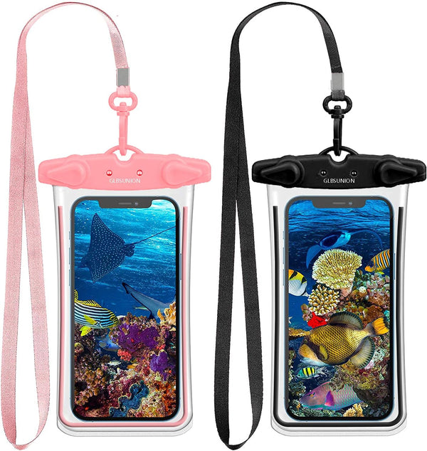 Universal Waterproof Phone Pouch, 2 Pack IPX8 Lanyard Case Dry Bag for iPhone 15 14 13 12 Pro Max, Samsung Galaxy S24