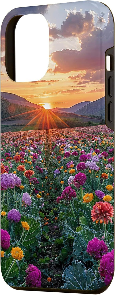 Kale Flower Field Beautiful Sunset Merch 15 Sunset iPhone Plus Kale Flower Field Beautiful Graphic Case