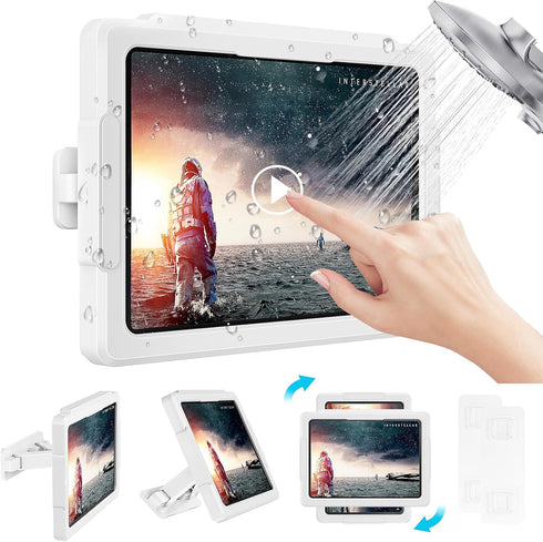 MoKo Shower Tablet Holder, Waterproof iPad Holder for Devices Up to 11", 360° Rotation Wall Mount