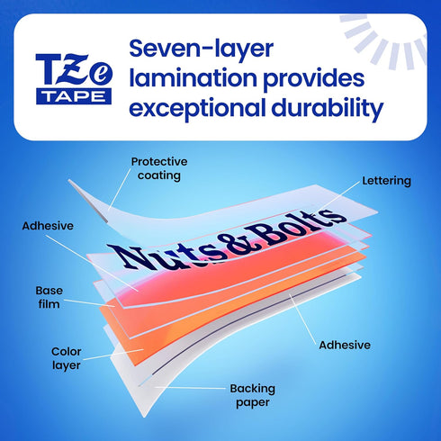 (TZeMQP35), Laminated,1/2in 16.4ft (12mm 5m), Brother Genuine P-Touch TZe White Print on Berry Pink Label Tape x x