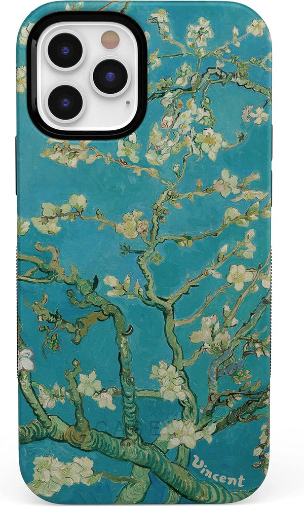Casely iPhone 12/12 Pro Floral Case, Compatible with MagSafe, Van Gogh Almond Blossom Phone Case